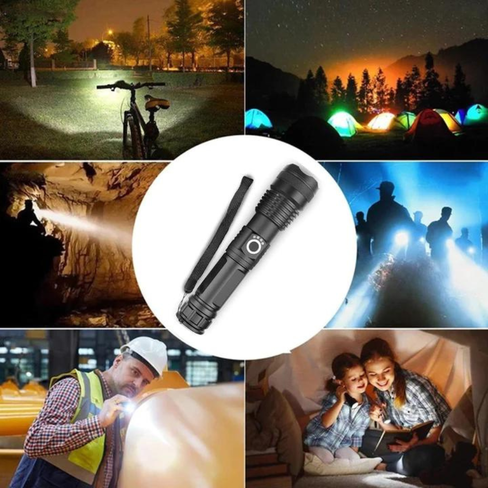 Lanterna de Led Recarregável Tática Exercito Profissional/MilitarLed